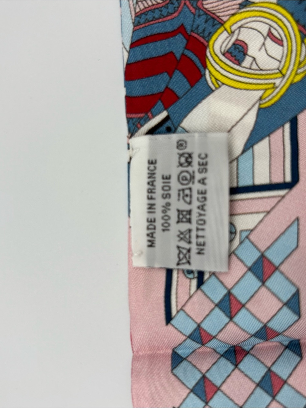 Hermes De l'Ombrelle aux Duels Twilly Scarf Blue Pink Patchwork - Picture 6 of 6